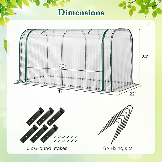 Toolsempire Raised Garden Bed with Greenhouse, Waterproof Sun-Protective Green House with Roll-Up Door & Electroplated Metal Frame, Fir Wood Elevated Planter Box with Drainage Holes(White+Natural)