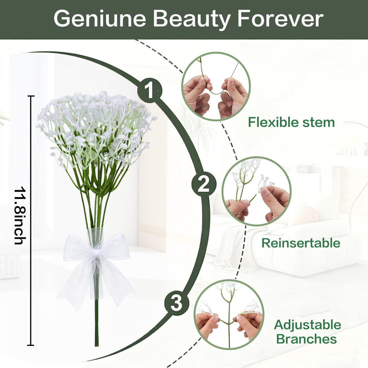 400PCS Babys Breath Fake Flowers,Faux Baby Breaths Artificial Flowers Bulk