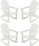 SERWALL Outdoor Adirondack Rocking Chairs of 4, All-Weather HDPE Adirondack Rocker Chair, Front Porch Rocker Chairs for Patio Lawn Porch Deck, White