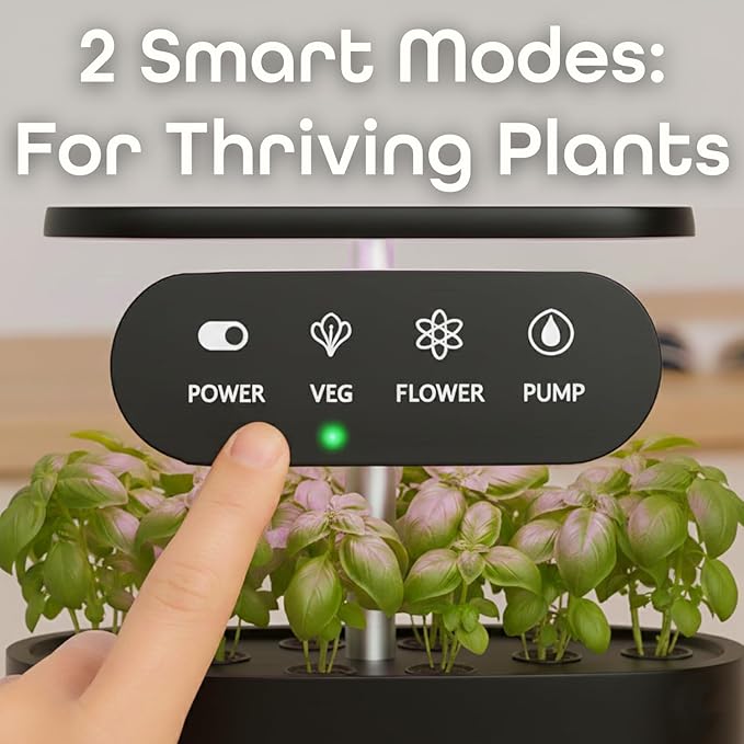 Nouri 12 pod APP Smart Garden for Home Cooks | w/Heirloom Basil | Hydroponics Growing System | LED Grow Lights | Indoor Herb Garden Kit | Herb Growing Kit Indoors for Plant Lovers, Gardeners, Kitchen