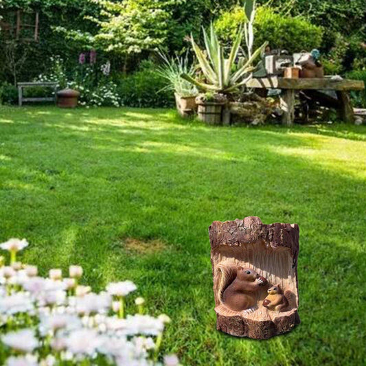 Duiaynke Novelty Squirrel Statue Solar Power Animal Garden Ornament Light Up Outdoor Lamp Lawn Decor