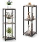 Giantex 3 Tier Tall Plant Stand Indoor, 36 Inch Corner Plant Holder with Metal Frame, Modern Plant Shelf for Multiple Flower Pots, Square Plant Tables for Balcony, Living room, Garden, Tall Plant Stand, 2 Pack