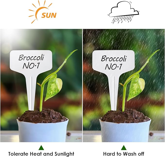 Plant Labels 120pcs with Garden Plant Markers Pen of Outdoor Waterproof,T-Type Plant Tags and Permanent Marking Pen, Garden Labels Gardening Gifts for Women Men