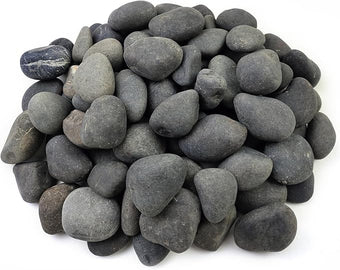 FANTIAN 40 lbs Natural Black Rocks Mexican Beach Pebbles, 2-3 Inch Decorative Black River Rocks for Landscaping, Garden, Paving, Fountain, Walkways and Outdoor Decorative Stones