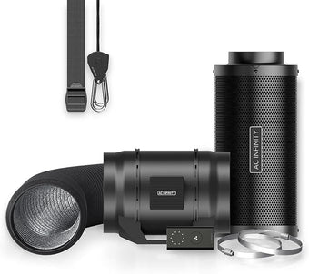 AC Infinity Air Filtration Kit 8”, CLOUDLINE LITE Inline Fan and Carbon Filter Combo, Cooling and Ventilation System for Grow Tents, Hydroponics, Indoor Gardening
