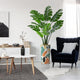Artificial Tree in Modern Geometric Pattern Planter, Fake Monstera Silk Tree for Indoor and Outdoor Home Decoration - 65" Overall Tall (Plant Pot Plus Tree)