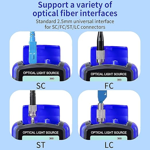 2-Piece Rechargeable Fiber Optic Light Source Single Mode Dual Wavelength 1310 1550nm Stable Light Source,Single Mode/Multi Mode Fiber Optic identifier