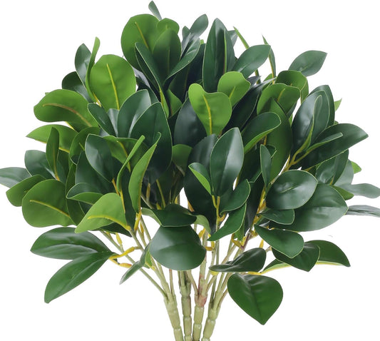 HO2NLE Artificial Eucalyptus Leaves Stems, Green, 4Pcs