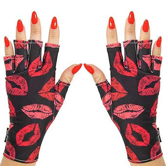 ManiGlovz -The Original Dermatologist Recommended UPF 50+ UV Protective Manicure and Sunblock Fingerless Gloves, Sun Protection, Driving and Gel Manicure Gloves in French Kiss
