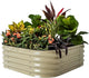 Vego garden Raised Garden Bed Kit, 14" Tall 4 in 1 Modular Metal Raised Garden Beds Kit, Metal Planter Box for Vegetables, Flowers, Herbs, Pearl White