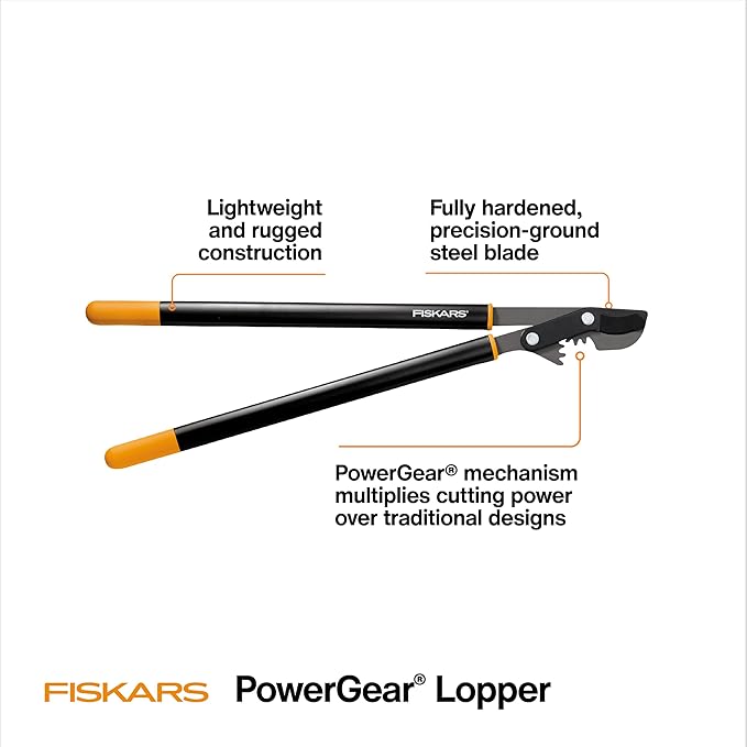 Fiskars 32-Inch PowerGear Loppers for Tree Trimming, Heavy-Duty, Sharp Bypass Steel Blade Tree Branch Cutter up to 2-Inch Diameter Cut Capacity, Hand Loppers