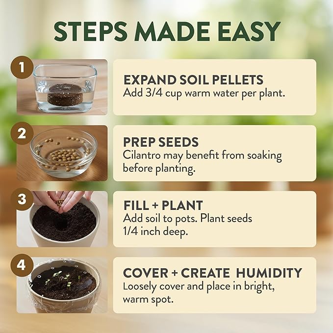 HOME GROWN Herb Garden Planter Indoor Kit – Unique Christmas Gift for Adults, Men, & Women - Grow 4 Heirloom Herb Seeds on Kitchen Window – Beginner DIY Craft & Hobby Gardening Gift for Plant Lovers
