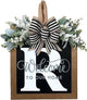 Last Name All Year Wreath, for Front Doors, Spring, Fall, 26 Last Name Letters All Year Round Wreaths, Suitable for Wedding Decorations, Home Porches, Farmhouses, Yards, Garden Decorations, Gifts (R)