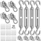Sun Shade Sail Hardware Kit 6 Inch for Rectangle & Triangle Shade Sail Install, Stainless Steel ShadeSail Fixing Accessories for Outdoor Patio Canopy Garden, Heavy Duty Awning Attachment 80 Set