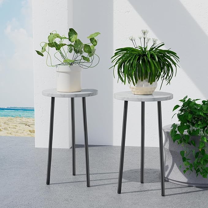 SAKSUN Plant Stand Indoor Outdoor: 2 Pack Indoor Plant Stand 20'' Convertible Multi-purpose Holder - Mid Century Modern Decor - Tall Plant Table for Living Room/Balcony/Garden/Patio