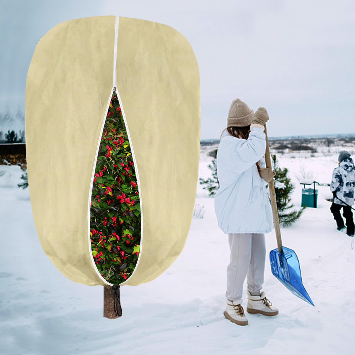 2 Pack Large Plant Covers Freeze Protection,94" x 79" Winter Frost Blankets