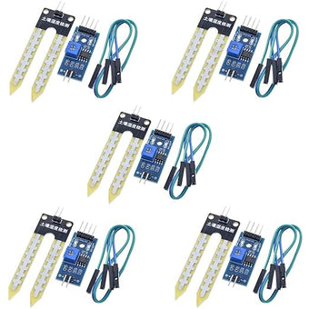 5 Pieces of LM393 3.3V-5V Soil Moisture Detection Sensor, Soil Humidity Sensor,Soil Hygrometer for Arduino Automatic Watering Systems,Robots, and Smart Cars