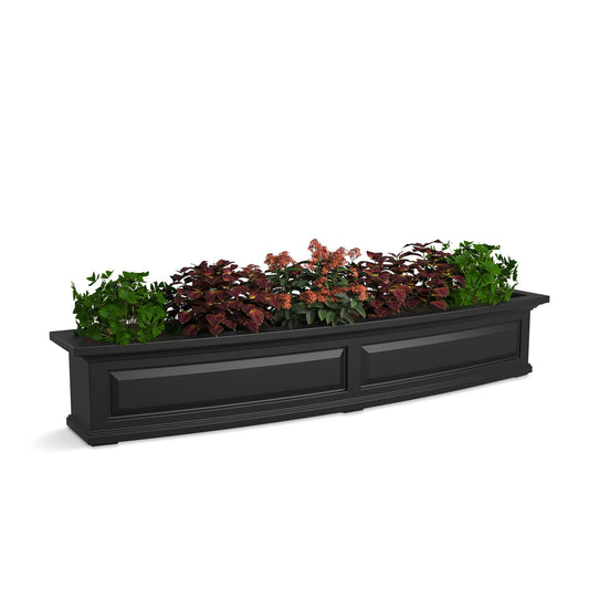 Mayne Nantucket 60in Self-Watering Rectangular Window Box Planter, Black