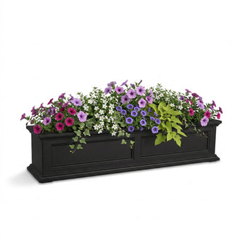 Mayne Fairview 48in Self-Watering Rectangular Window Box Planter, Black