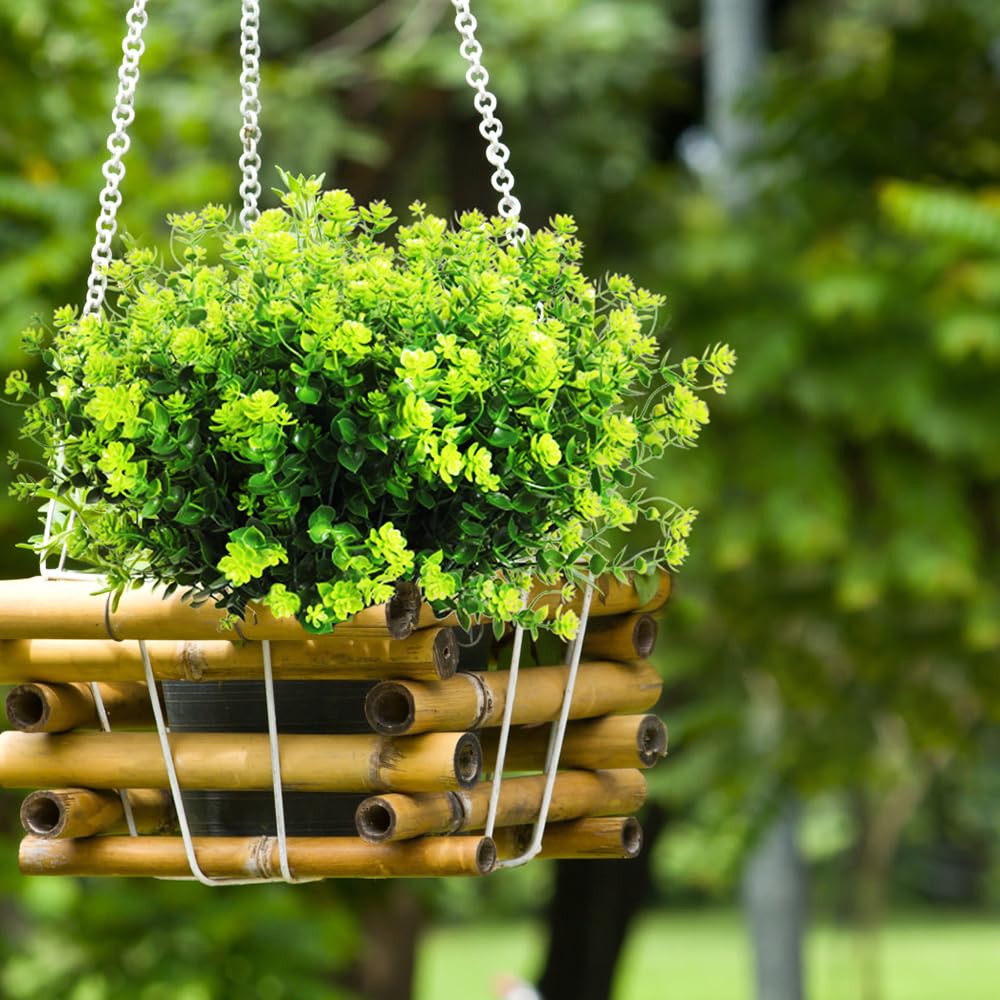 RECUTMS Artificial Green Outdoor Flowers Fake Greenery Artificial Plants
