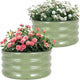 Galvanized Raised Garden Bed- 2Pcs 2x2x1FT Metal Planter Boxes Outdoor | Round Steel Raised Bed Kit & Fire Pit Ring for Gardening with Protective Tape, Gloves for Vegetables, Flower (Green)