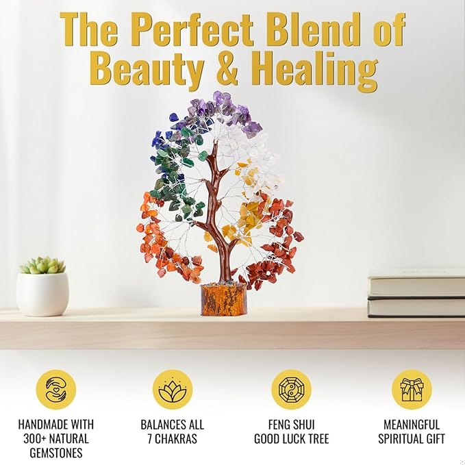 ANAYA AGATE 7 Chakra Crystal Tree Birthday Gifts for Women Healing Crystal Tree of Life Sister Birthday Gifts Room & Home Decor Gift for Mom Her Positive Energy New House Warming Gift Women Unique