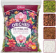 Riare 2QT Orchid Potting Mix for Repotting- Orchid Repotting Kit Include Moss, Pine Bark, Perlite, Coco Peat- Premium Orchid Soil Medium for Indoor Potted Plants Root Ventilation & Expanding