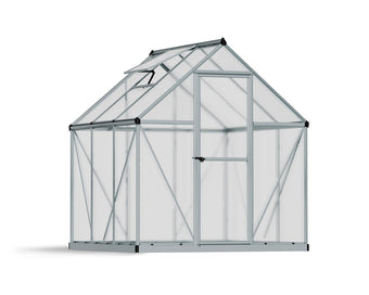 Palram - Canopia Mythos 6' x 6' Polycarbonate Aluminum Greenhouse, Silver