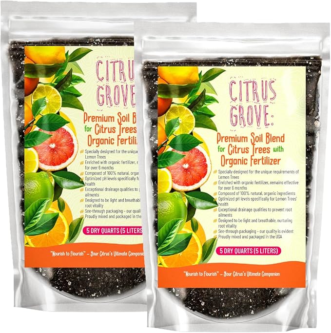 GARDENWISE Premium Organic Citrus Potting Soil for Indoor/Outdoor Plants - Perfect for Oranges, Lemons, Limes & Grapefruits Trees - Hand Blended for Optimal Growth (10 QUARTS)