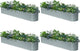 4-Pack Galvanized Raised Garden Bed 10x2x1.5 | 8x4x1.5 ft, 18" Tall Metal Planter Boxes Outdoor for Herb Vegetable, Modular Raised Flower Bed for Gardening with Zn-Al-Mg Coated - Brooklyn Grey
