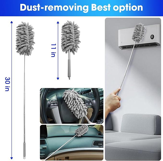 Viewsun Car Cleaning Kit, 17PCS Car Interior Detailing Kit with Gray High Power Handheld Vacuum, Detailing Brush Set, Windshield Cleaner, Cleaning Gel, Complete Auto Accessories for Men, Women