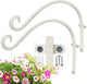 AJART White Plant Hanger Outdoor: 12-Inch Plant Hooks for Wall Indoor - Metal Plant Bracket Hook for Hanging Flower Baskets