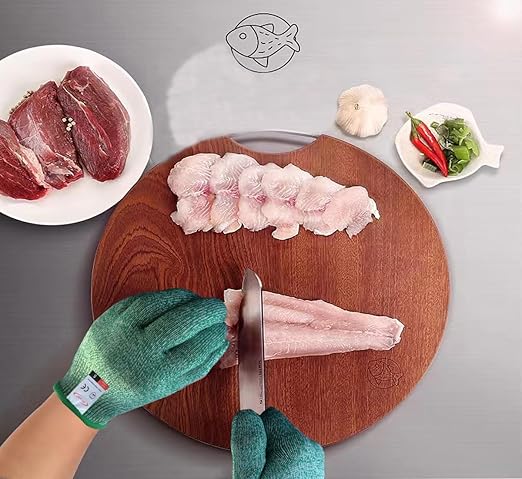 Cutting Gloves, 1 Pairs of Cut Resistant Gloves Food Grade, Cut Resistant Gloves for Kitchen, Oyster Shucking, Fish Fillet Processing, Carving Wood and Gardening(Large-Green)