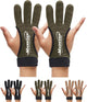Archery Gloves 2 Pack Shooting Hunting Leather Guard 3-Finger Guard for Youth Adult Man Woman and Beginner Recurve Arrow Bow Archery Protective Gear Accessories