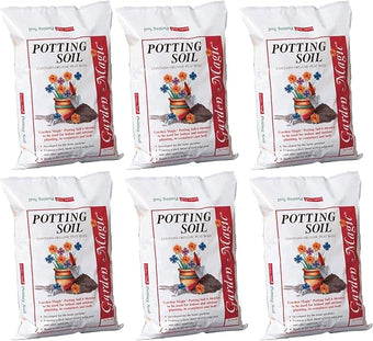 Michigan Peat Garden Magic General Purpose Potting Soil Mix for Indoor Outdoor Planter Container Plant Flower Gardening, 20 Pound Bag (6 Pack)