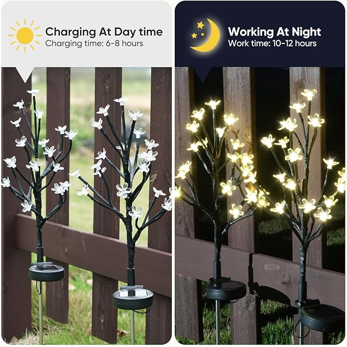 IUEECEN Solar Garden Lights Outdoor,Solar Lights Outdoor Decorative Waterproof for Outside 8Pack,160Led Solar Flowers Garden Decor, Yard Pathway,Patio Fairy Decorations,Gardening Gifts for Women Mom