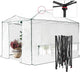 EAGLE PEAK Instant Pop-up Greenhouse, Indoor Outdoor Plant Gardening Green House, Roll-Up Zipper Doors & Side Windows - Winter Support Pole, Walk in 12x8 ft, White/Clear