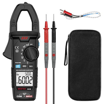 MESTEK Clamp Meter, Digital Clamp Multimeter Voltage Tester TRMS 6000 Counts Current Amp Volt Meter, Voltmeter Measures NCV AC DC Current Voltage Resistance Capacitance Temperature Diodes Continuity