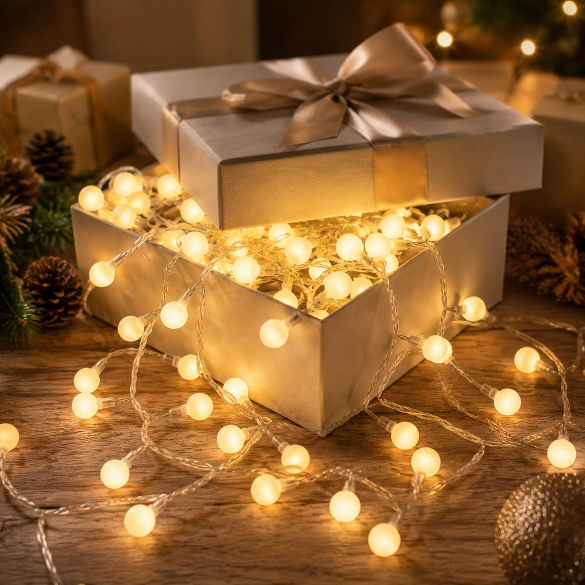 HelixBeam Warm Globe LED String Lights Indoor Bedroom 66FT 200LED Remote