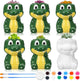 Pasimy 6 Set Ceramics to Paint DIY Ceramic Succulent Planter Pots Paint Your Own Flower Pots Craft Kit Unpainted Bisque Flowerpot with Brush Palette for Family Activity Holiday Gifts(Crocodile)