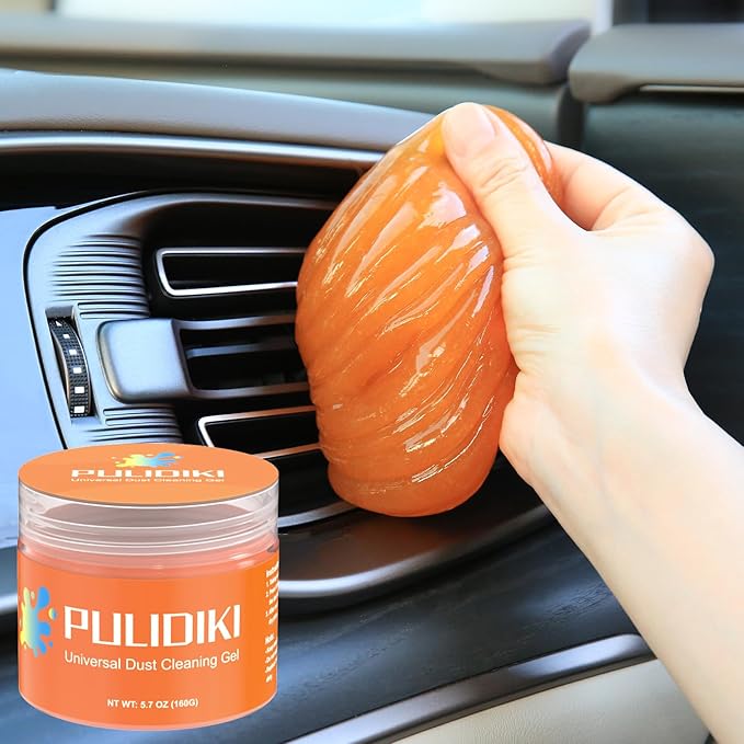 PULIDIKI Car Cleaning Gel Car Putty Car Cleaning Kit Car Interior Cleaner Slime Car Cleaning Supplies Auto Detailing Tools Car Accessories Car Gifts for Women Men Keyboard Cleaner Orange