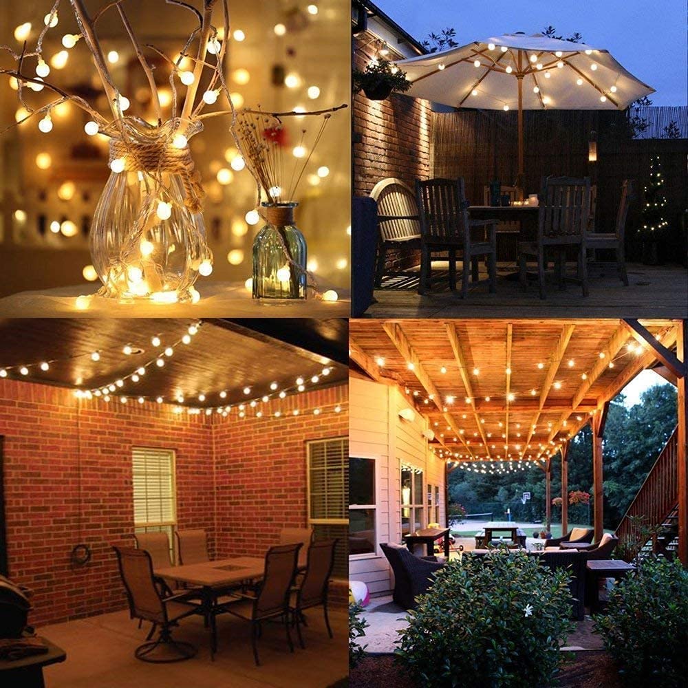 RaThun 65.6ft Globe String Lights with Remote for Indoor Bedroom Warm White