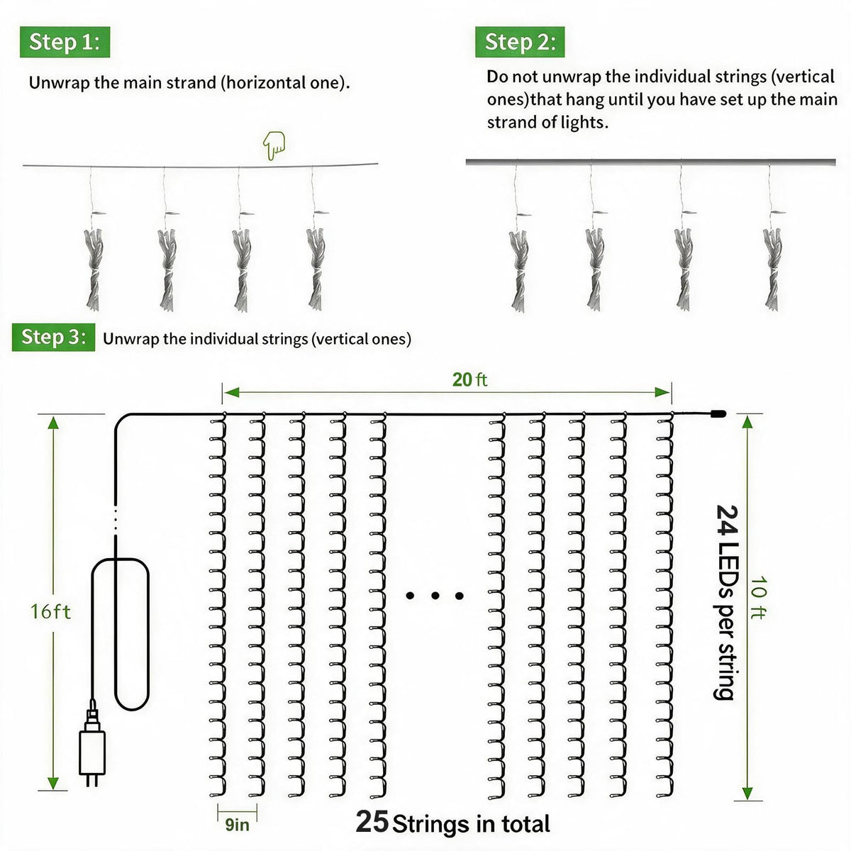 Solhice LED Curtain Lights Outdoor 20ft x10ft Cool White, 600 LED String Lights Backdrop Indoor Plug in, Twinkle Lights for Outside Backyard Wedding Bedroom Décor (Not Connectable)