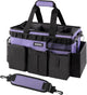 Wearable Cleaning Caddy Bag, Cleaning Caddy Supplies Organizer with Handle & Shoulder Straps for Housekeepers, Under Sink & Car Cleaning Tool Organizers with 4 Foldable Divider (Purple)