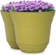 Headwind Traverse Planters – 14" 2 Pack Plastic Plant Pot in Meadow Green - Indoor & Outdoor Pots for Plants with Drainage - Decorative Plant Pot, Flower Pots Outdoor for Garden by Robert Allen