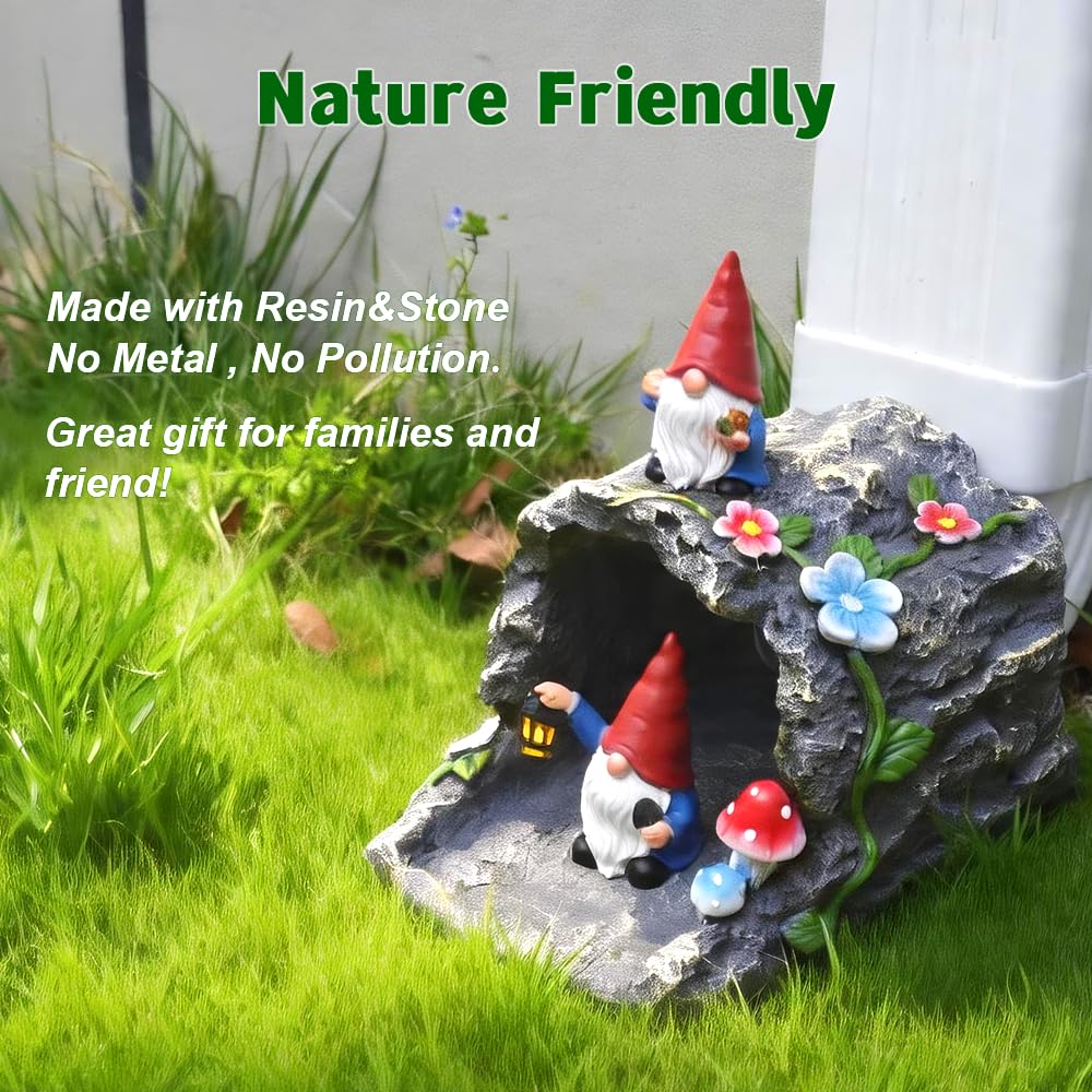 Gnome Sculpture Gutter Diverter Rain, Decorative Gutter Downspout Extension