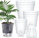 Self Watering Pots for Indoor Plants with Deep Reservoir and High Drainage Holes for Outdoor Plants and Flowers, Bare Root Planter(4.72'', 5.91'', 7.09'',Clear,6 Pcs)