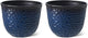Glitzhome 15.25" D Faux Ceramic Planters, Set of 2 Honeycomb Textured Gradient Cobalt Blue Plant Pots with Drainage Hole, Modern Plastic Round Flower Pots Containers for Home Garden Patio Balcony