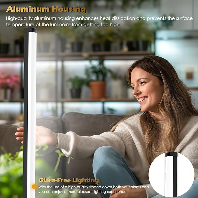 Grow Light with Auto-Timer, Hanging and Standing Grow Lights for Indoor Plants,3 Light Modes, Detachable Full Spectrum Plant Lights for Wide Area Coverage in Indoor Plants (60 in)