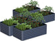 8x4x2 ft Outdoor Raised Garden Bed, Large Metal Planter Raised Beds, Planters for Outdoor Plants for Vegetables, Flowers, Herbs, Fruits, and Succulents.(4 Pcs,Blue)